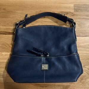 Dooney & Bourke Navy Blue  Dillion Pebble Leather Purse Bag